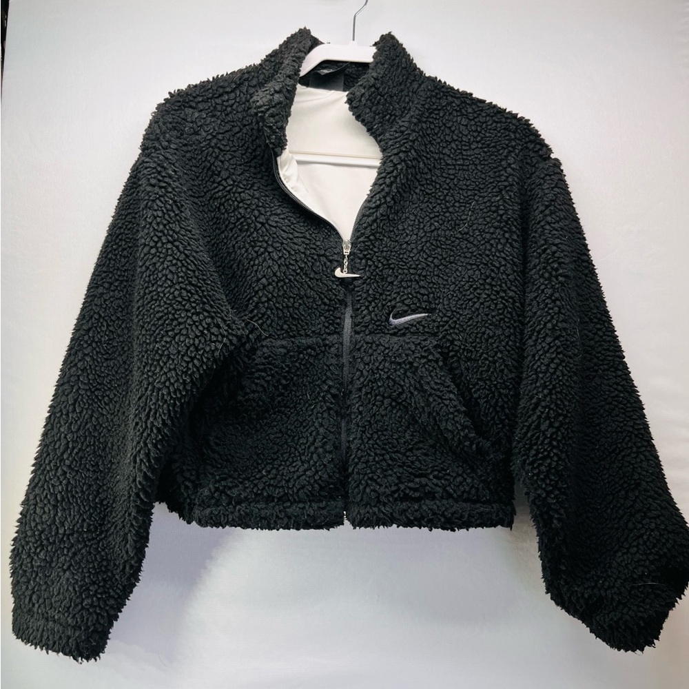 Nike Women's Black Sherpa Swoosh Jacket
